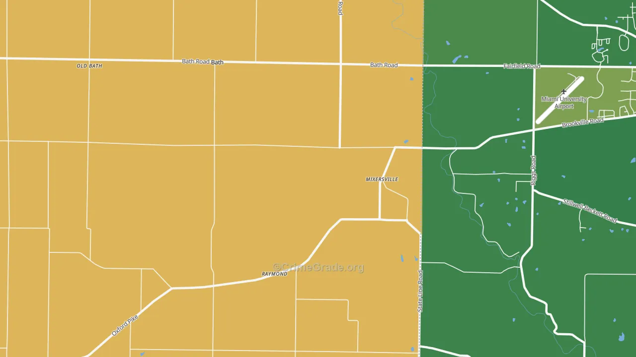 Bath, IN Map of Drug-Related Crime Rates
