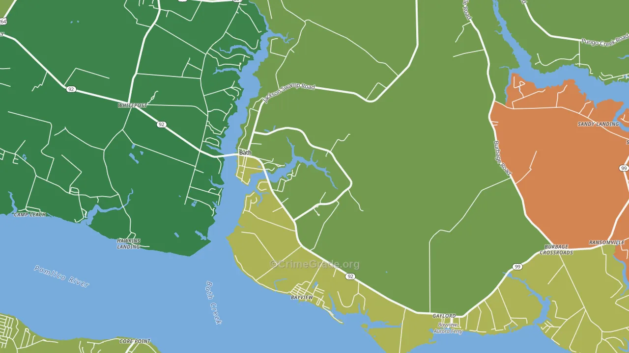 Bath, NC Map of Drug-Related Crime Rates