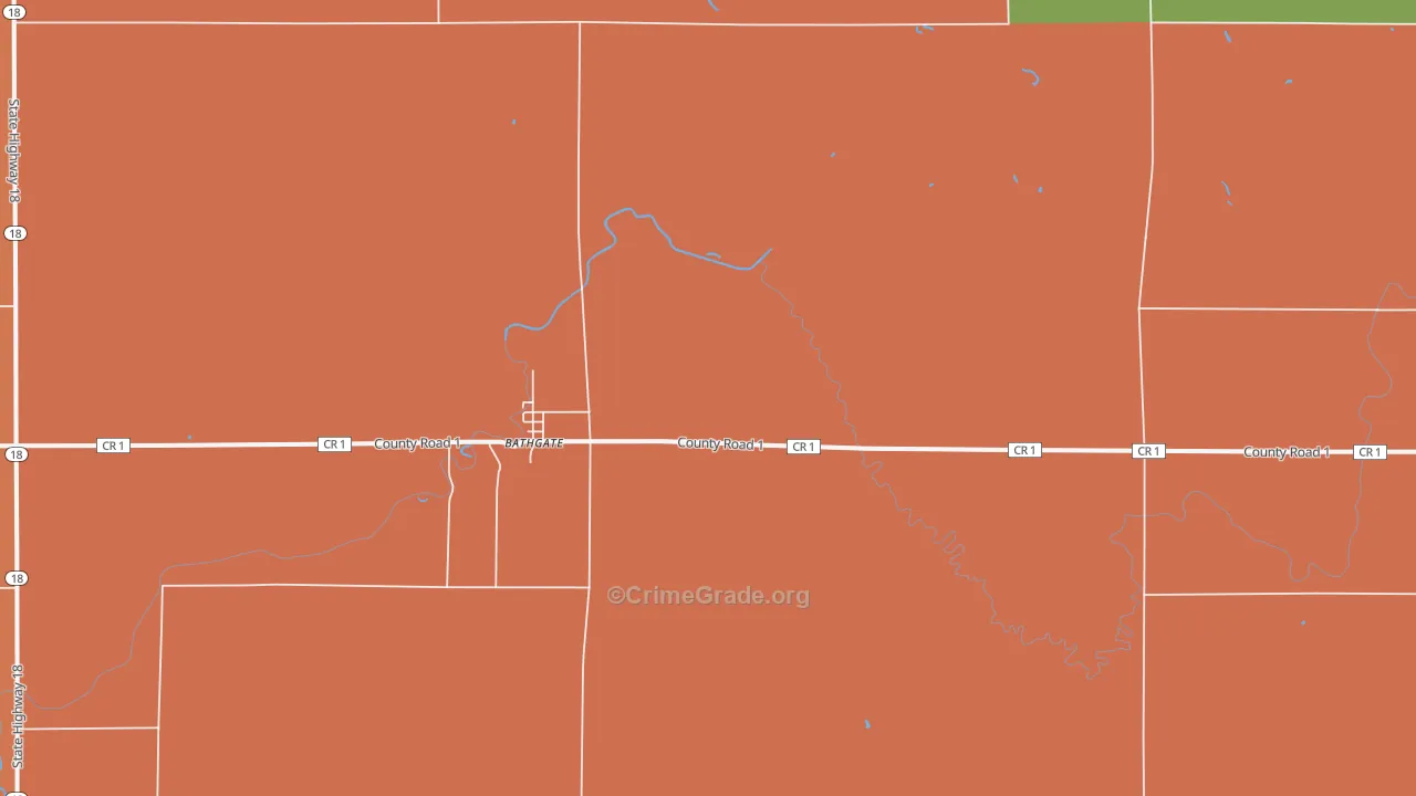 Bathgate, ND Map of Drug-Related Crime Rates