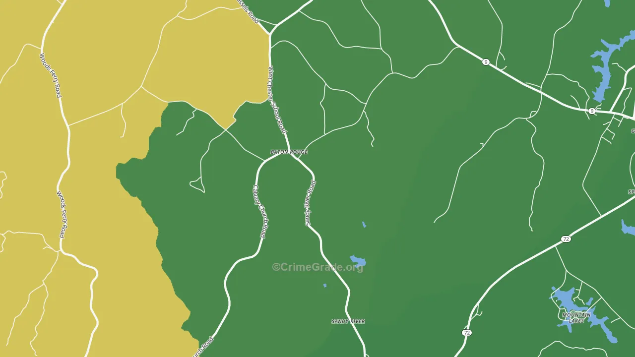 Baton Rouge, SC Map of Drug-Related Crime Rates