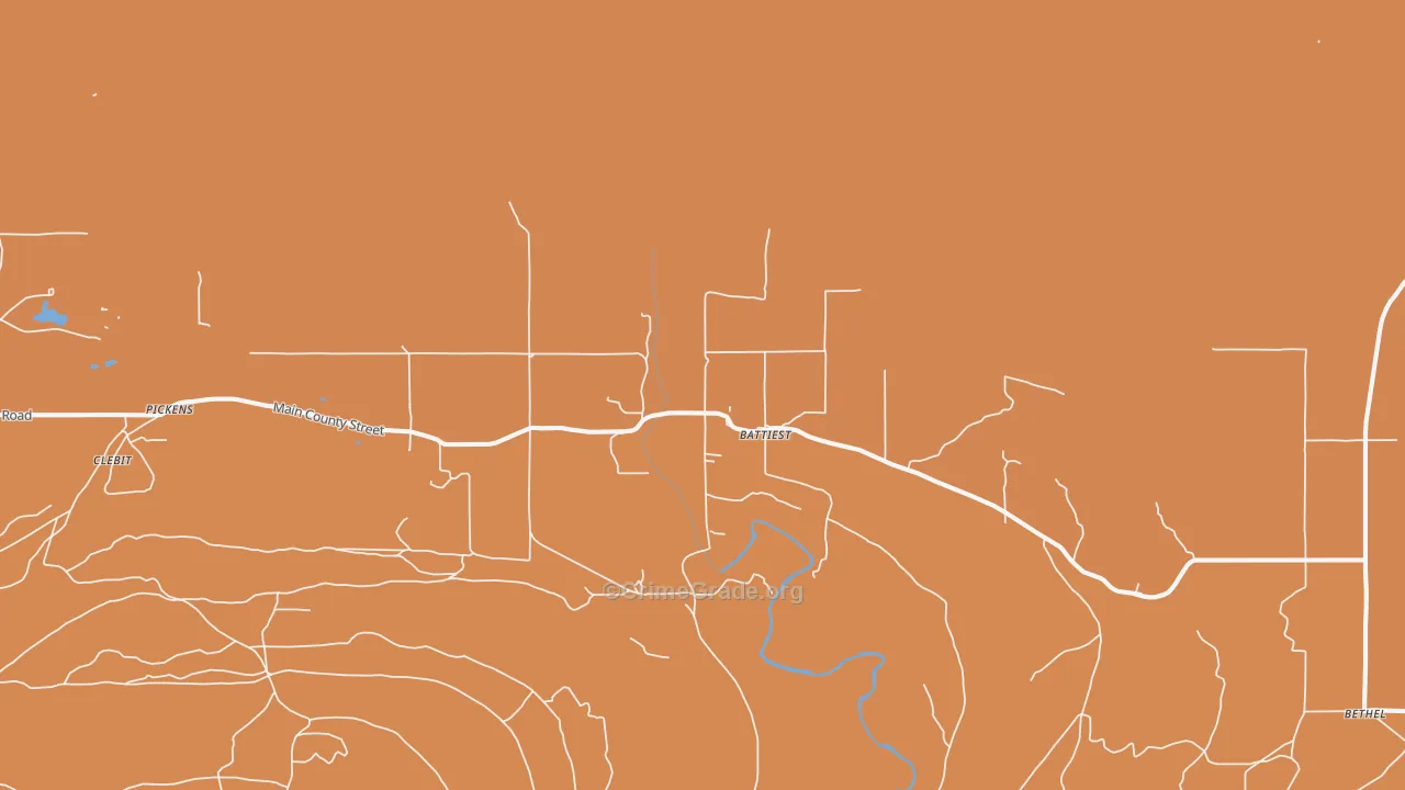 Battiest, OK Map of Drug-Related Crime Rates