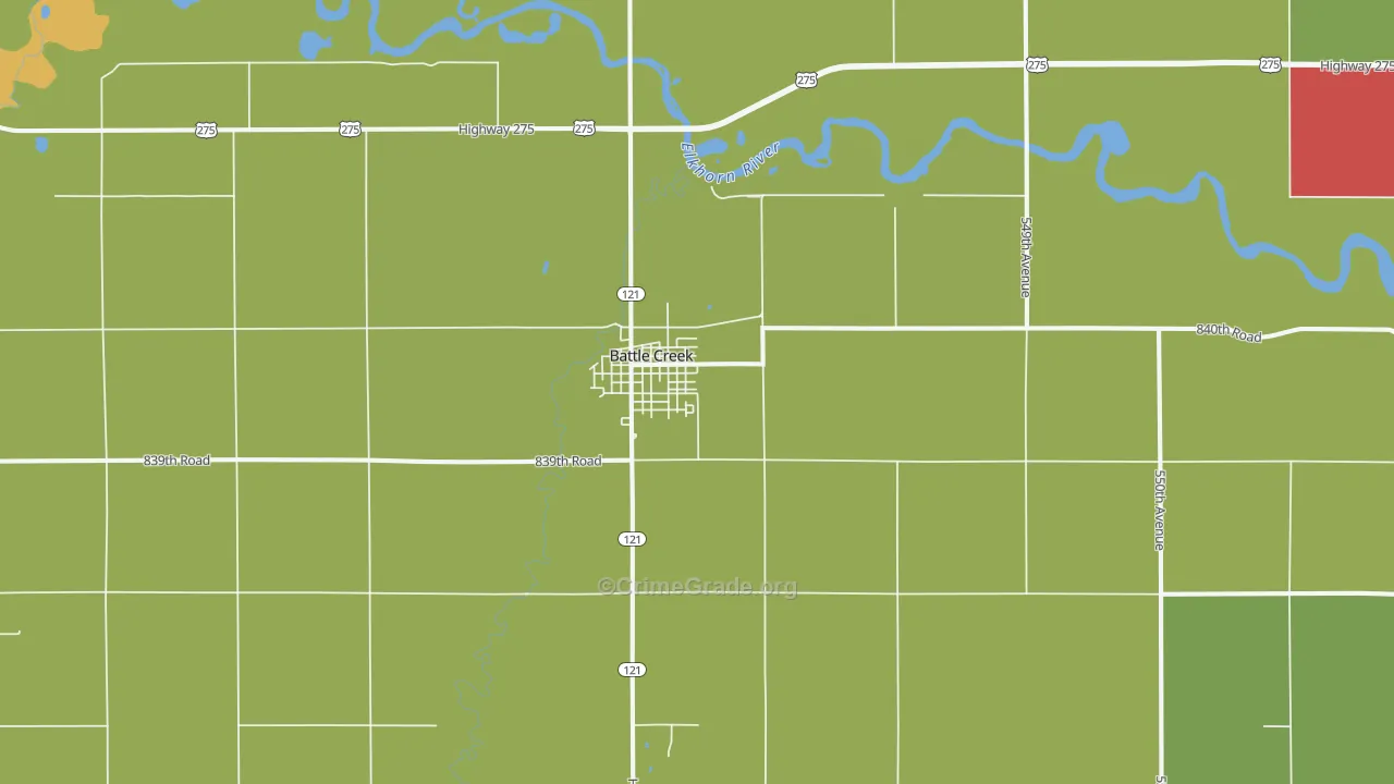 Battle Creek, NE Map of Drug-Related Crime Rates