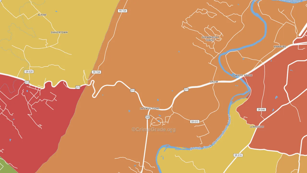 Battle Creek, VA Map of Drug-Related Crime Rates