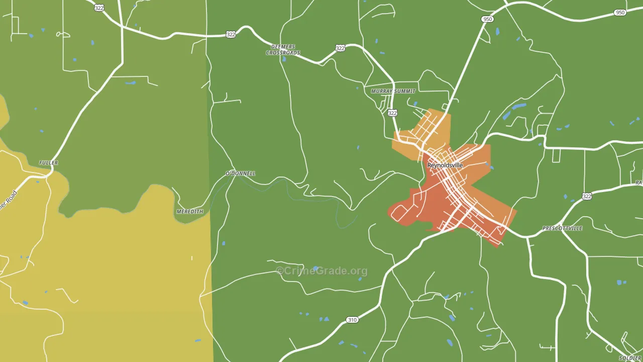 Battle Hollow, PA Map of Drug-Related Crime Rates