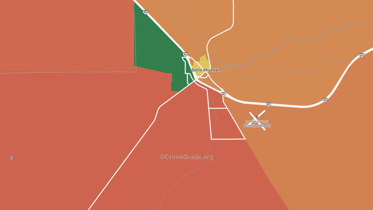 Battle Mountain, NV Map of Drug-Related Crime Rates