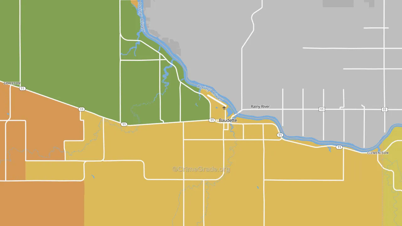 Baudette, MN Map of Drug-Related Crime Rates
