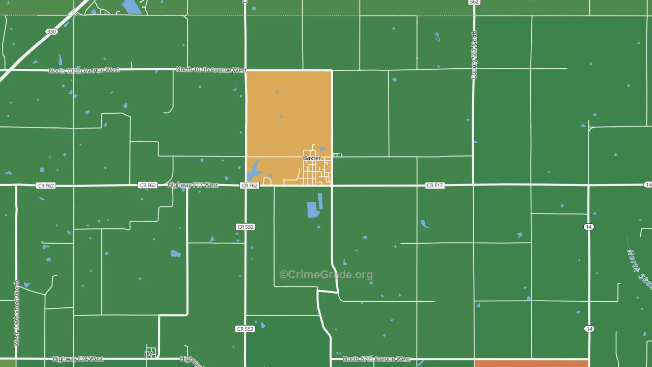 Baxter, IA Map of Drug-Related Crime Rates