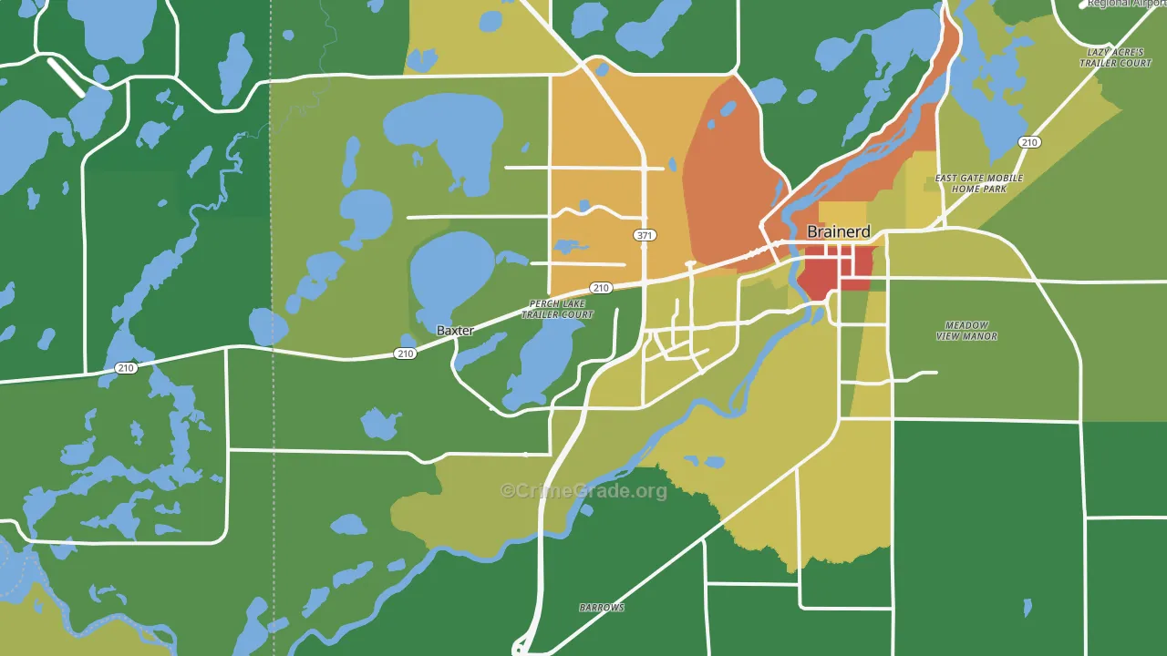 Baxter, MN Map of Drug-Related Crime Rates