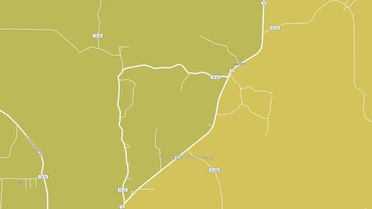 Baxter, MS Map of Drug-Related Crime Rates