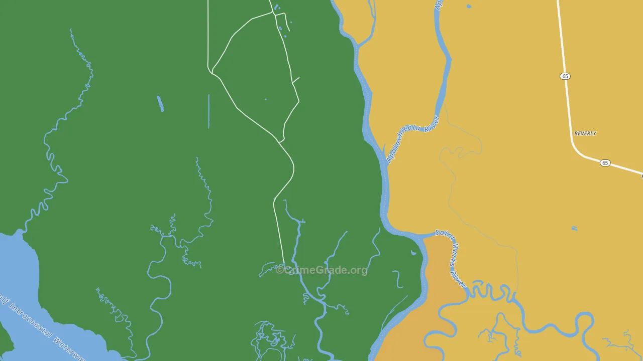 Bay City, FL Map of Drug-Related Crime Rates