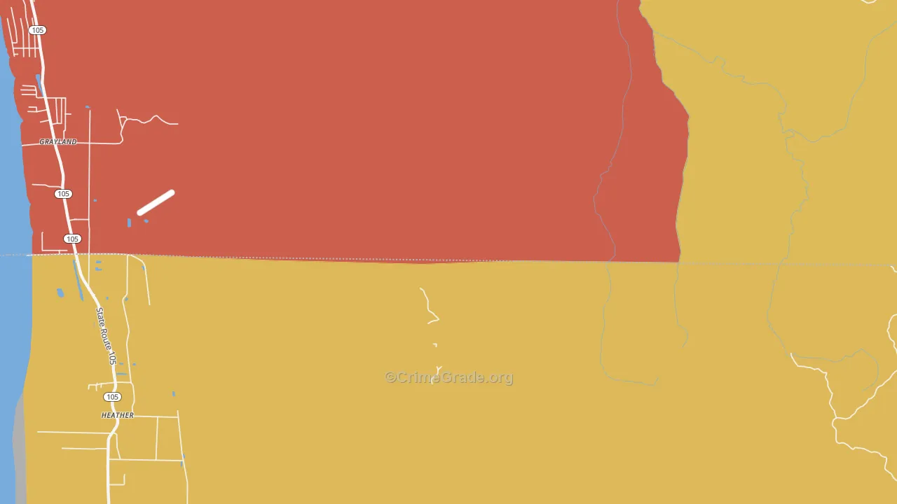 Bay City, WA Map of Drug-Related Crime Rates