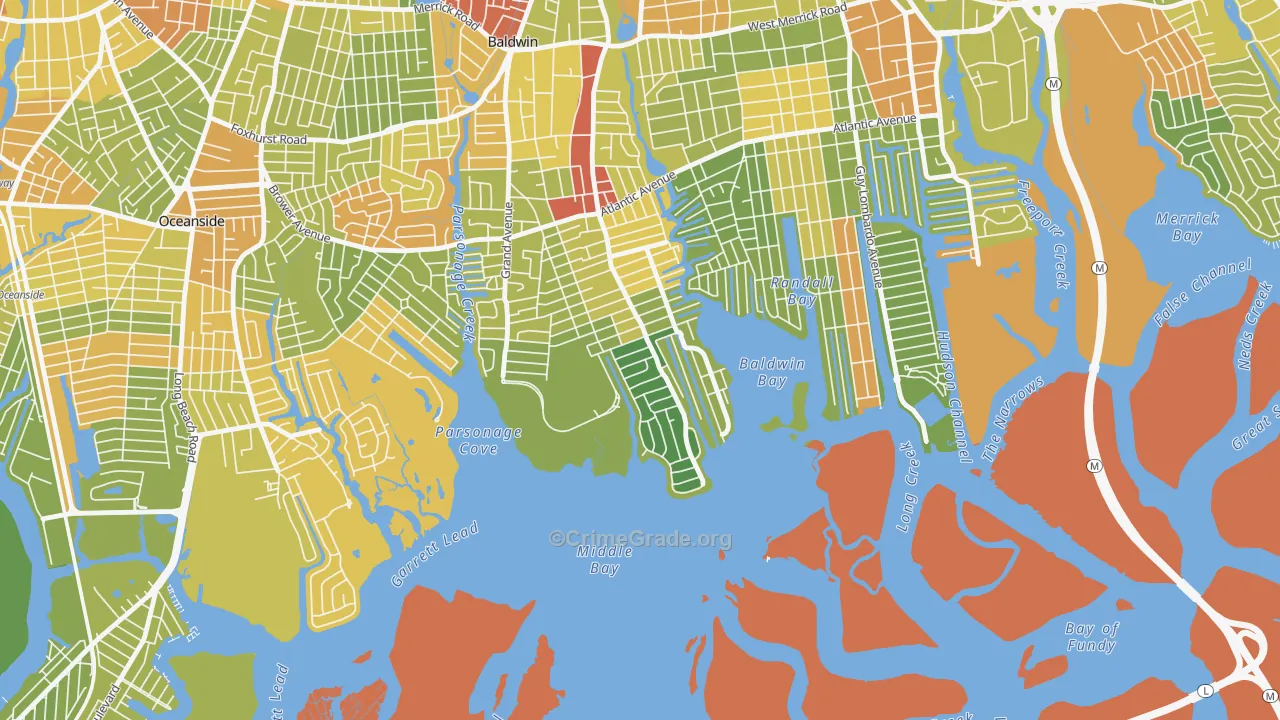 Bay Colony, Baldwin Harbor, NY Map of Drug-Related Crime Rates