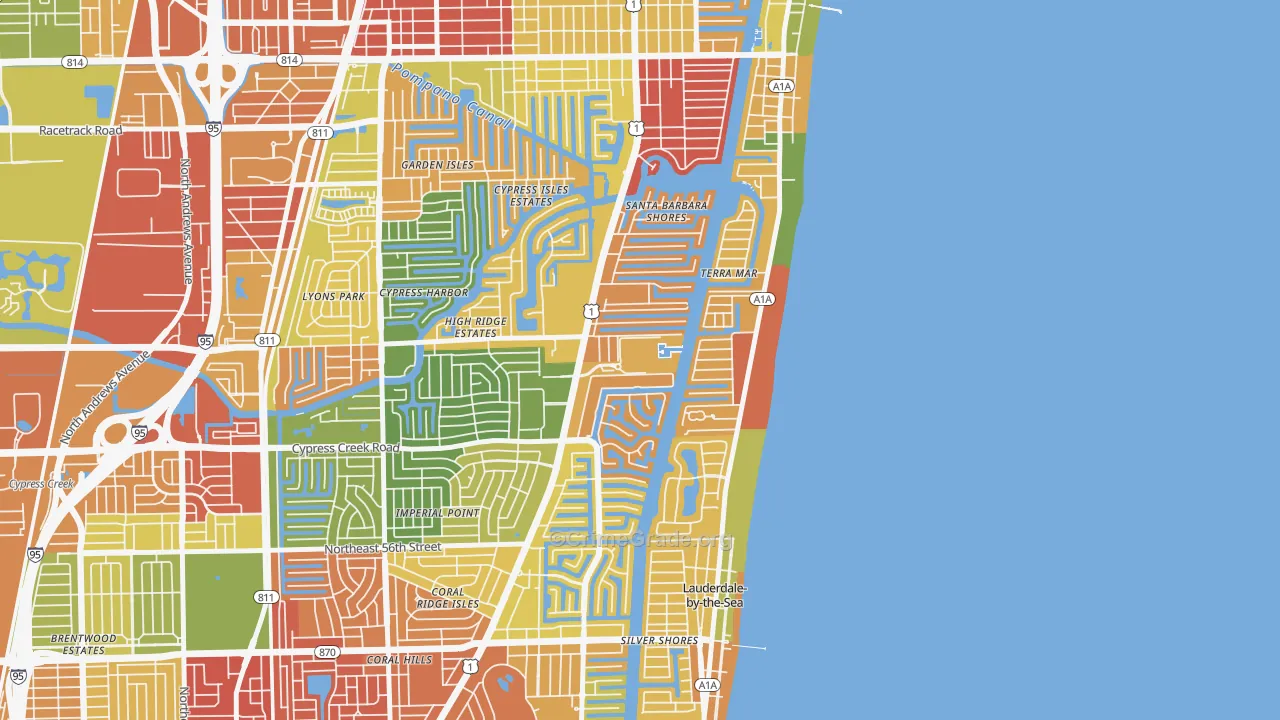 Bay Colony, Fort Lauderdale, FL Map of Drug-Related Crime Rates