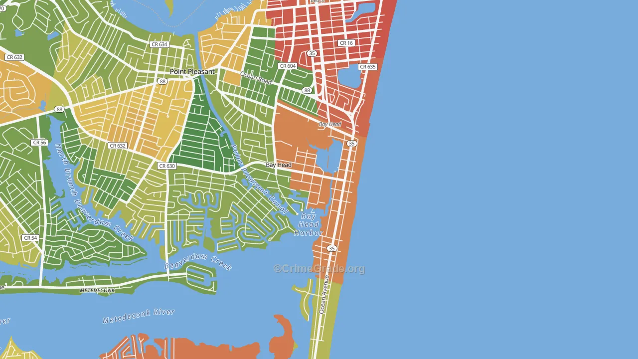 Bay Head, NJ Map of Drug-Related Crime Rates