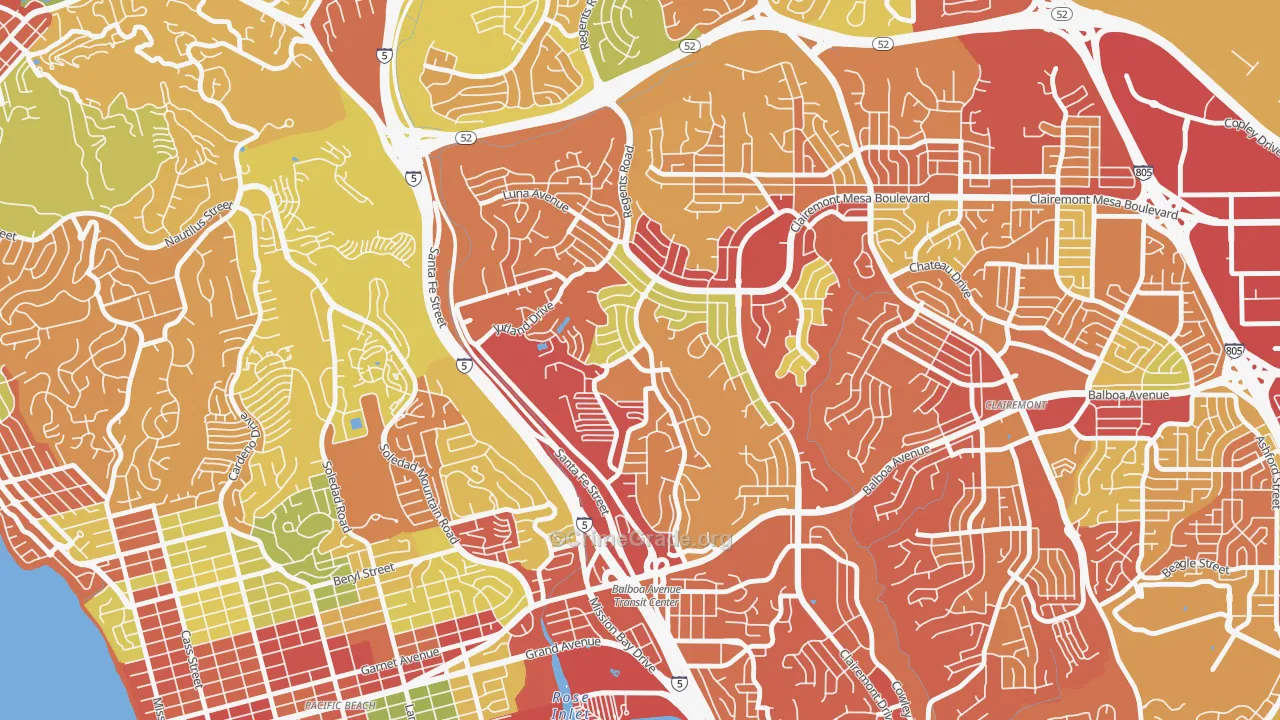 Bay Ho, San Diego, CA Map of Drug-Related Crime Rates