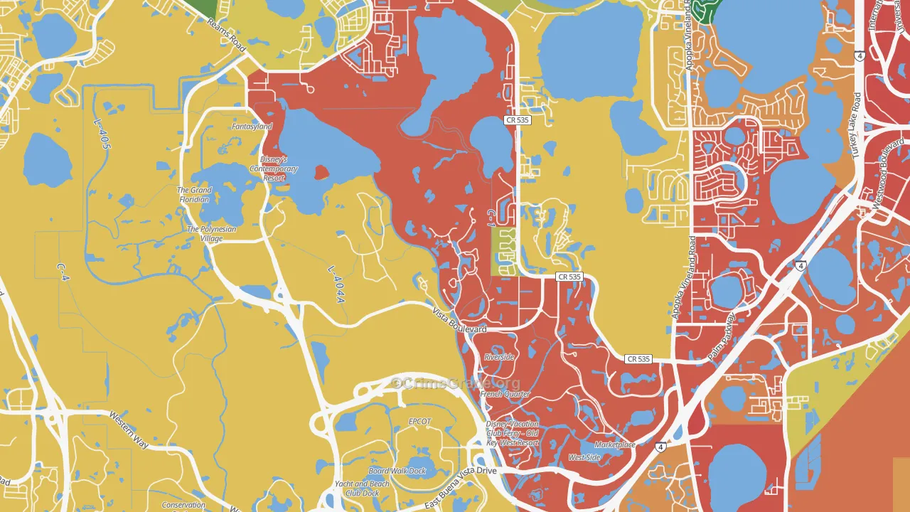 Bay Lake, FL Map of Drug-Related Crime Rates