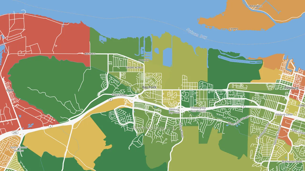 Bay Point, CA Map of Drug-Related Crime Rates