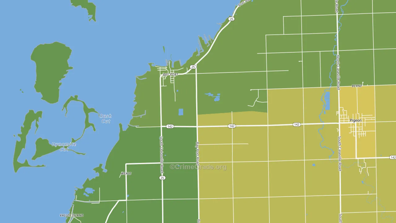 Bay Port, MI Map of Drug-Related Crime Rates
