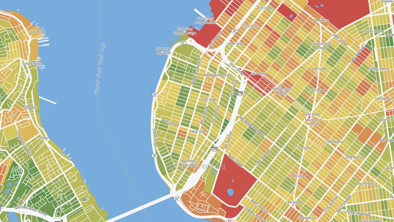 Bay Ridge-Fort Hamilton, Brooklyn, NY Map of Drug-Related Crime Rates