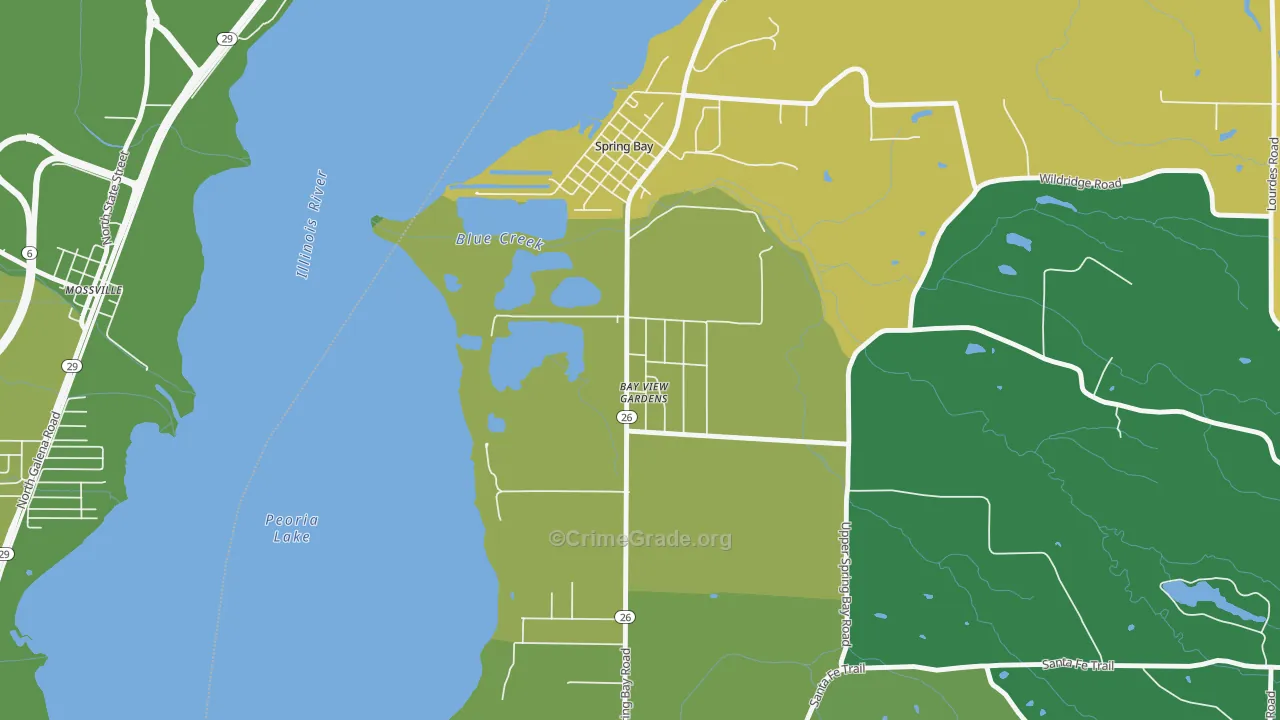 Bay View Gardens, IL Map of Drug-Related Crime Rates