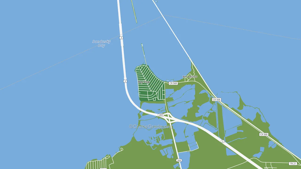 Bay View, OH Map of Drug-Related Crime Rates