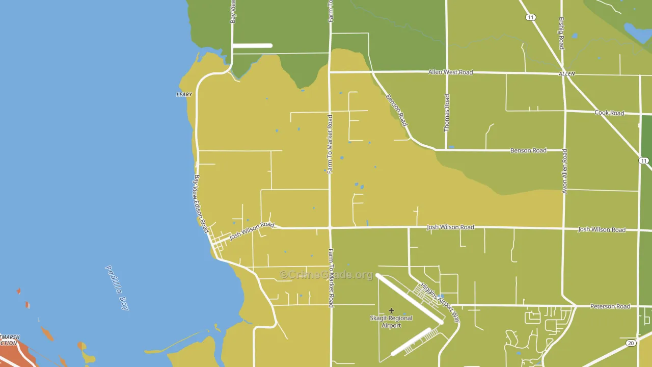 Bay View, WA Map of Drug-Related Crime Rates
