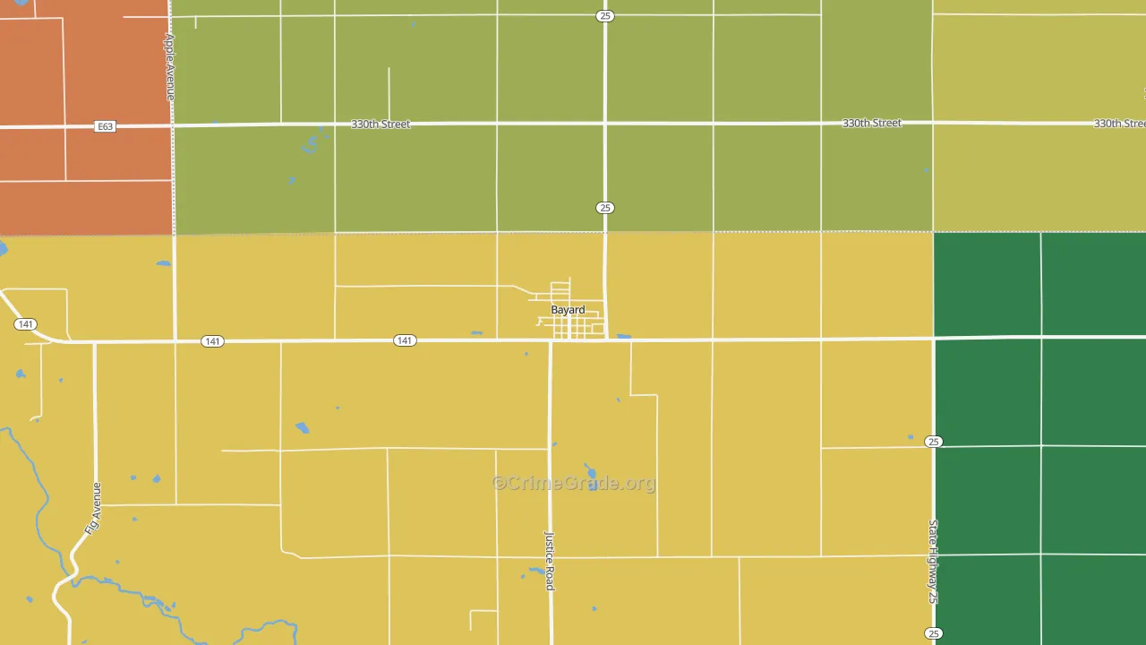 Bayard, IA Map of Drug-Related Crime Rates