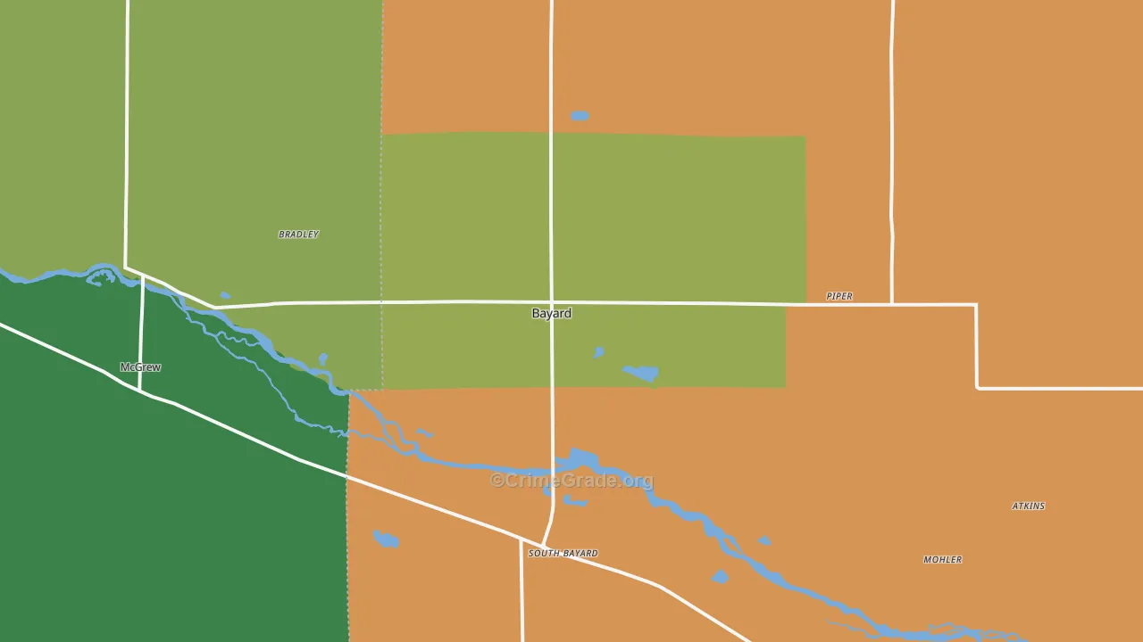 Bayard, NE Map of Drug-Related Crime Rates