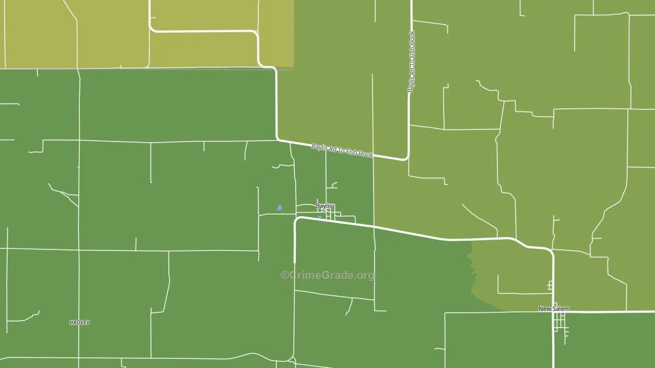 Baylis, IL Map of Drug-Related Crime Rates