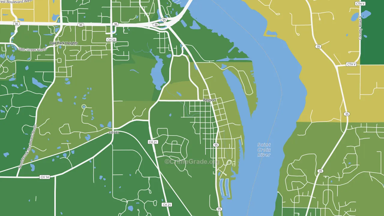 Bayport, MN Map of Drug-Related Crime Rates