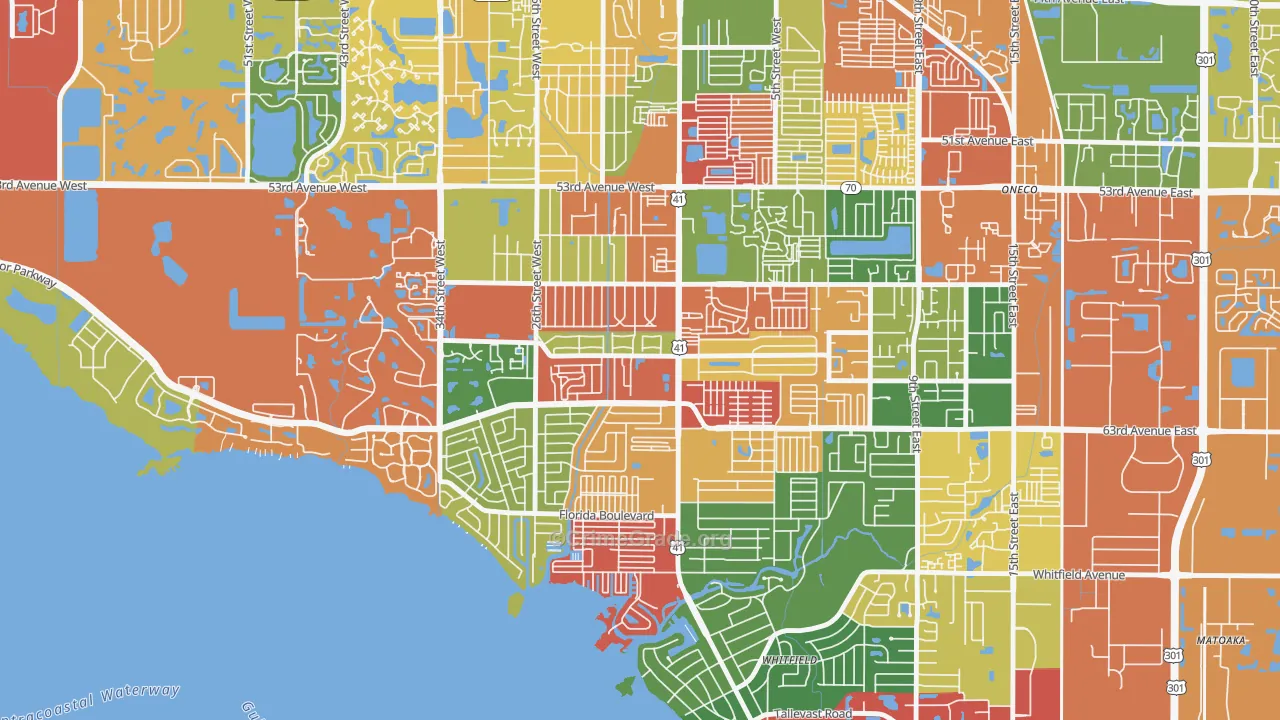 Bayshore Gardens, FL Map of Drug-Related Crime Rates