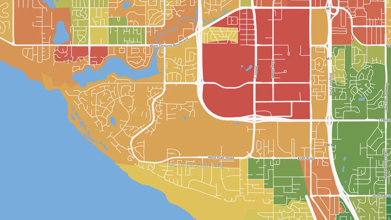 Bayshore-Klatt, Anchorage, AK Map of Drug-Related Crime Rates