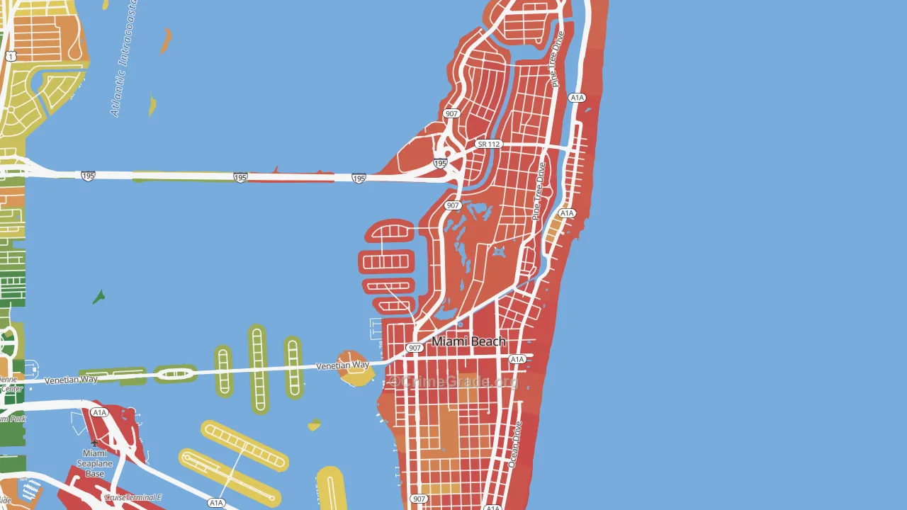 Bayshore, Miami Beach, FL Map of Drug-Related Crime Rates