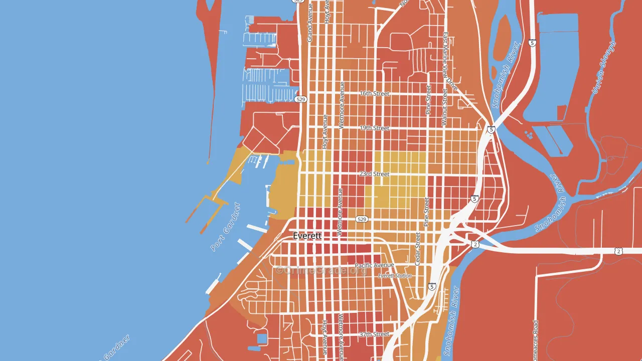 Bayside, Everett, WA Map of Drug-Related Crime Rates