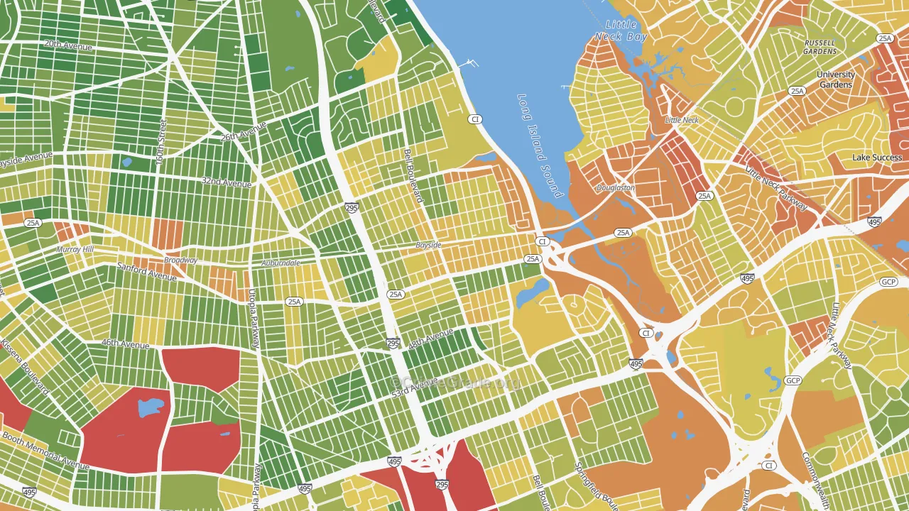 Bayside, Queens, NY Map of Drug-Related Crime Rates
