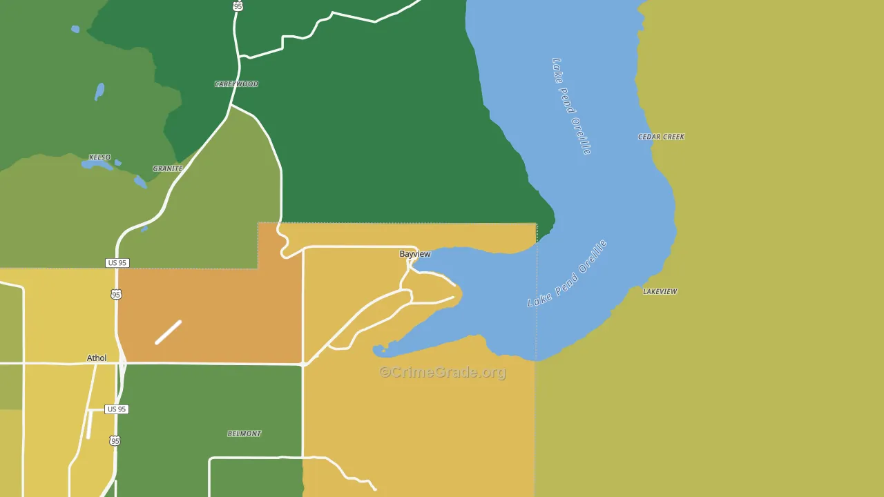 Bayview, ID Map of Drug-Related Crime Rates