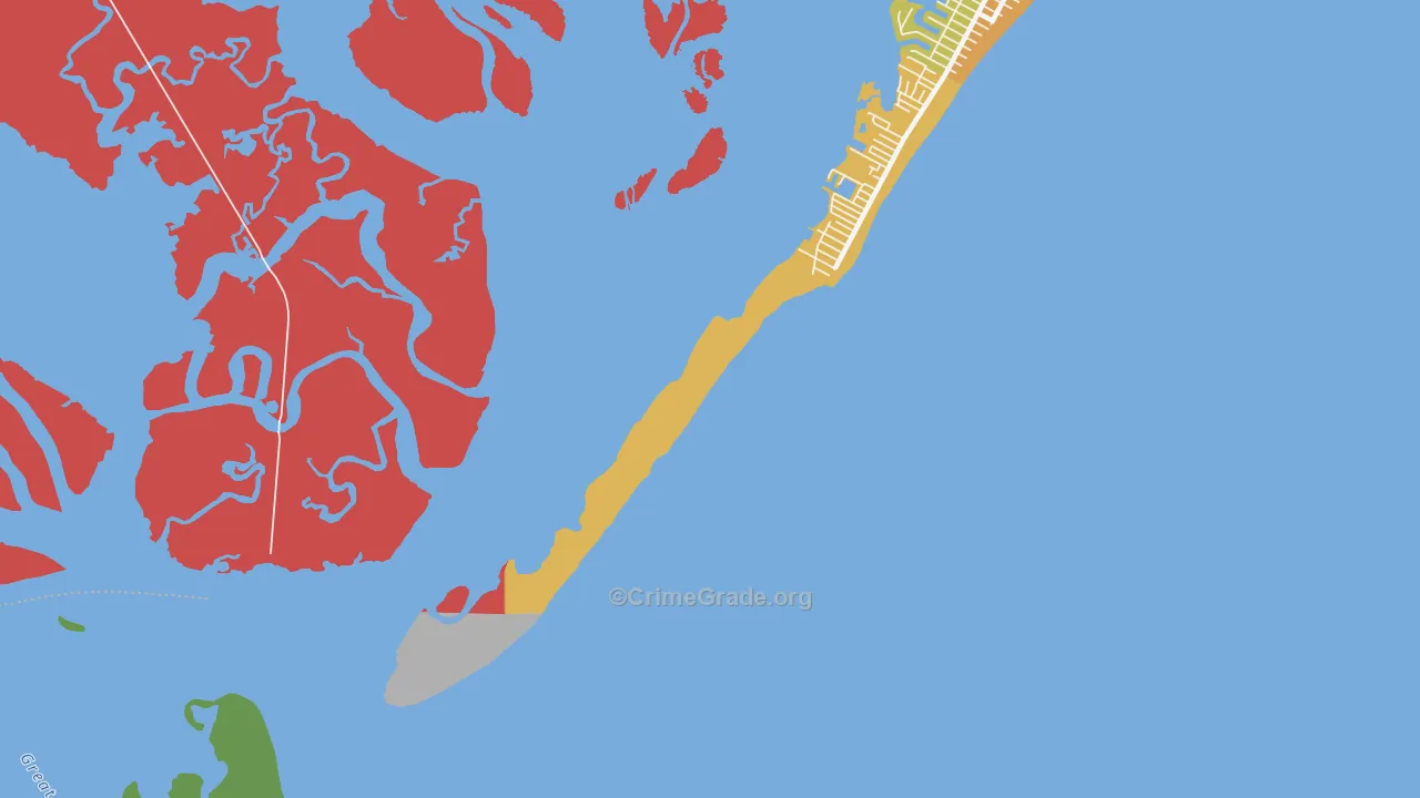Beach Haven Heights, NJ Map of Drug-Related Crime Rates