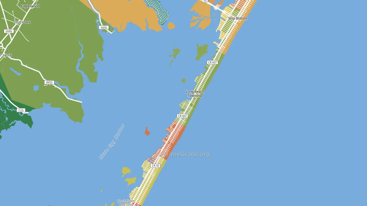 Beach Haven, NJ Map of Drug-Related Crime Rates