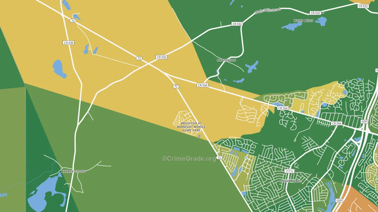 Beach View, NJ Map of Drug-Related Crime Rates