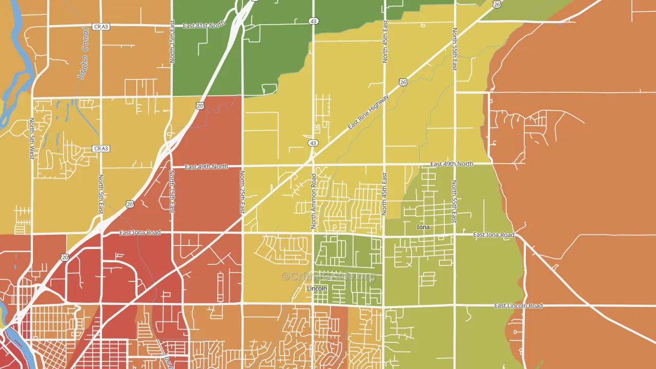 Beachs Corner, ID Map of Drug-Related Crime Rates