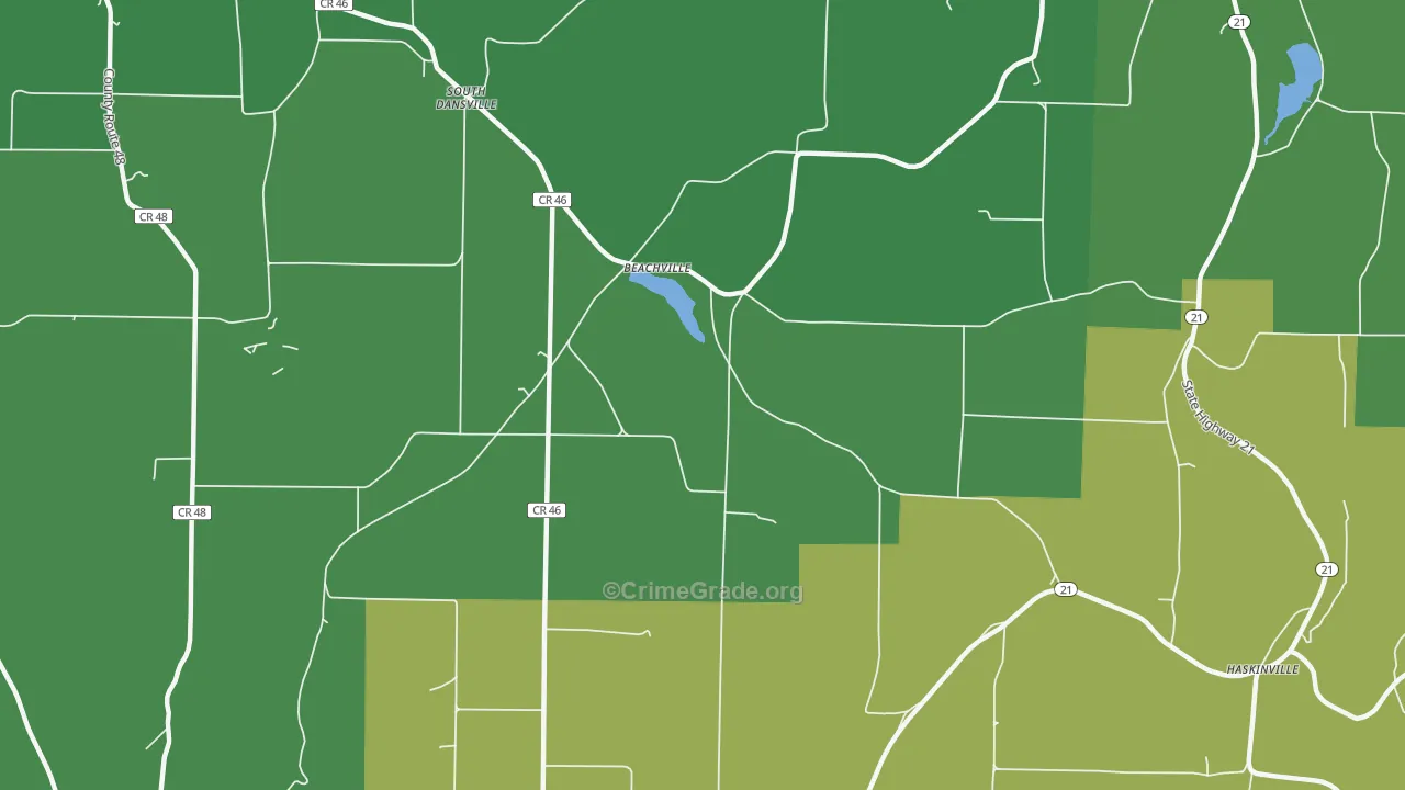 Beachville, NY Map of Drug-Related Crime Rates