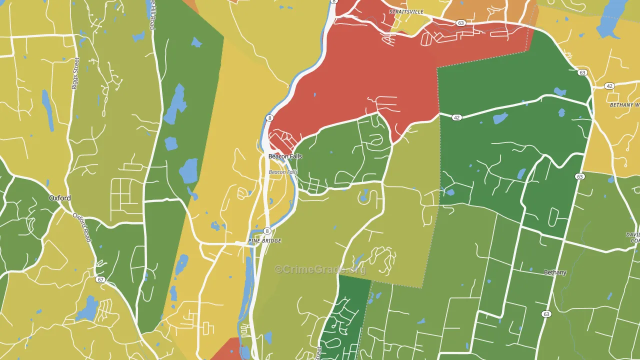 Beacon Falls, CT Map of Drug-Related Crime Rates