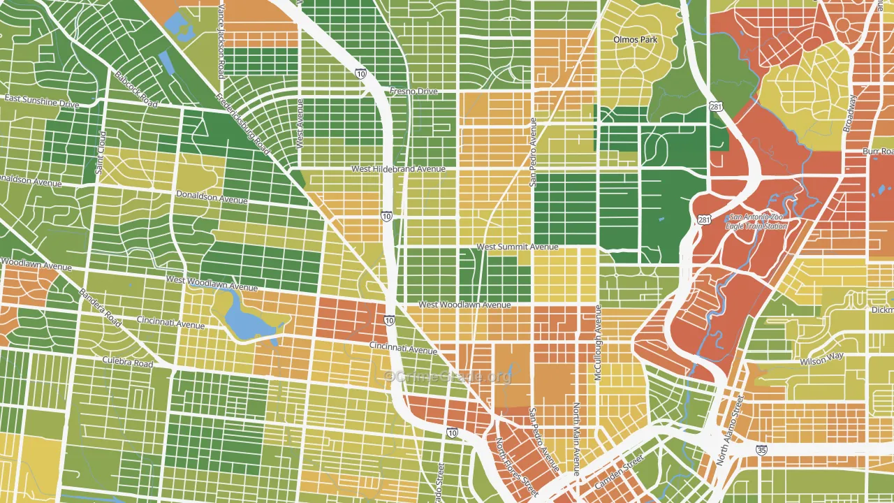 Beacon Hill, San Antonio, TX Map of Drug-Related Crime Rates