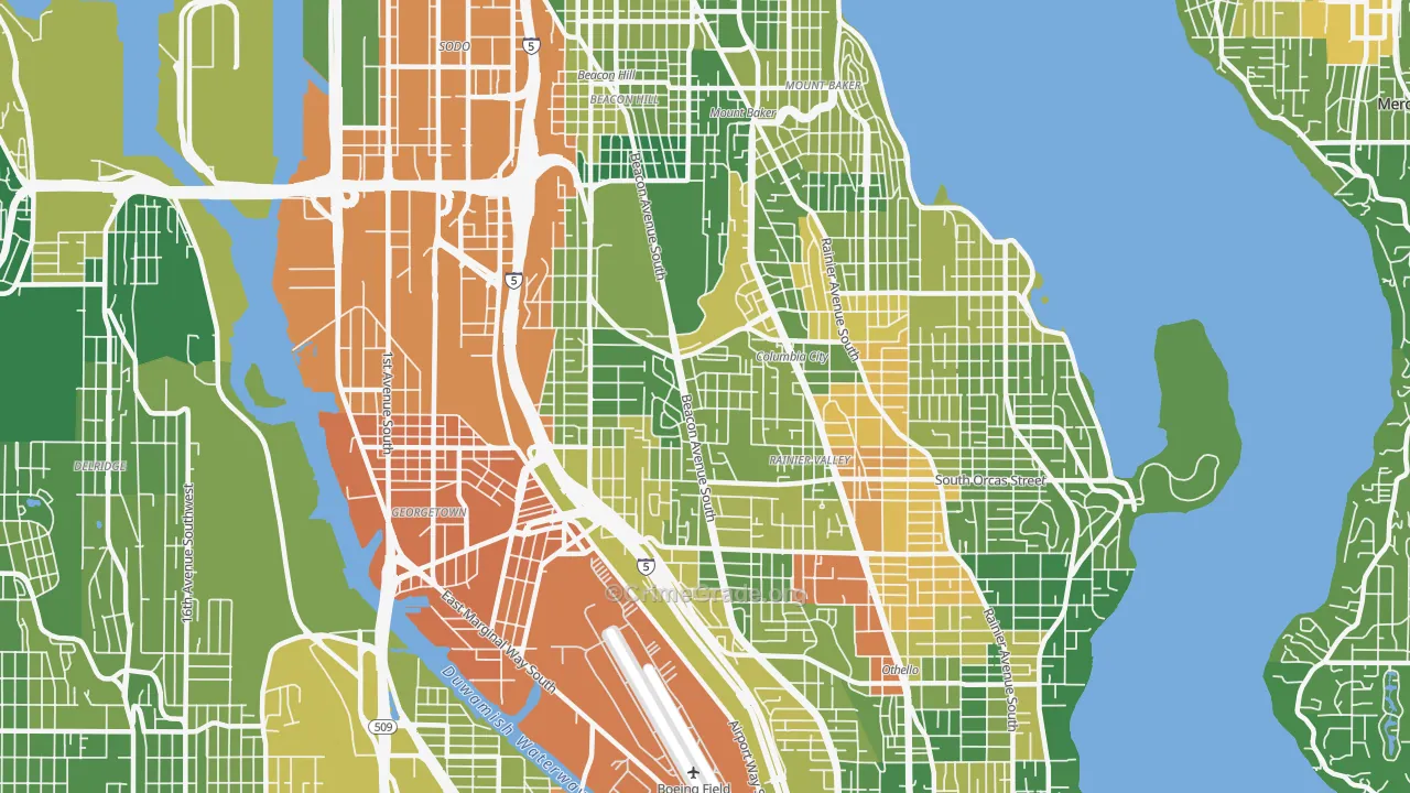 Beacon Hill, Seattle, WA Map of Drug-Related Crime Rates
