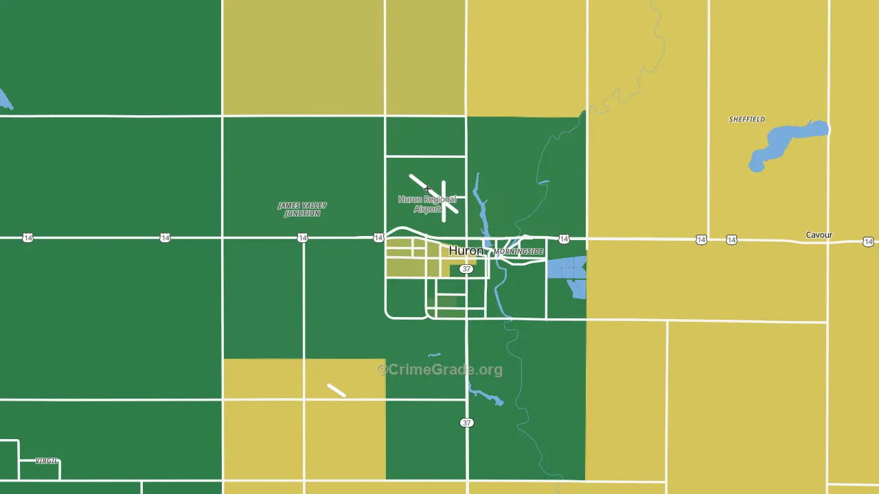 Beadle County, SD Map of Drug-Related Crime Rates