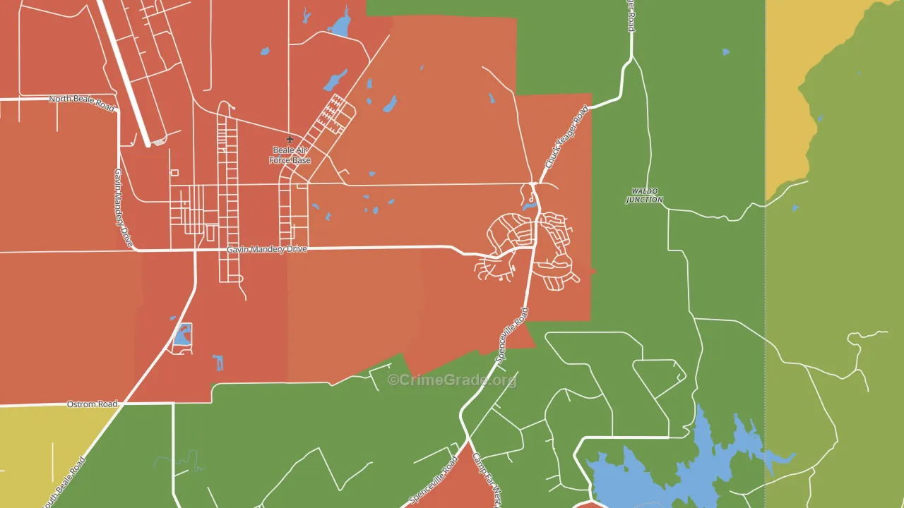 Beale Afb, CA Map of Drug-Related Crime Rates