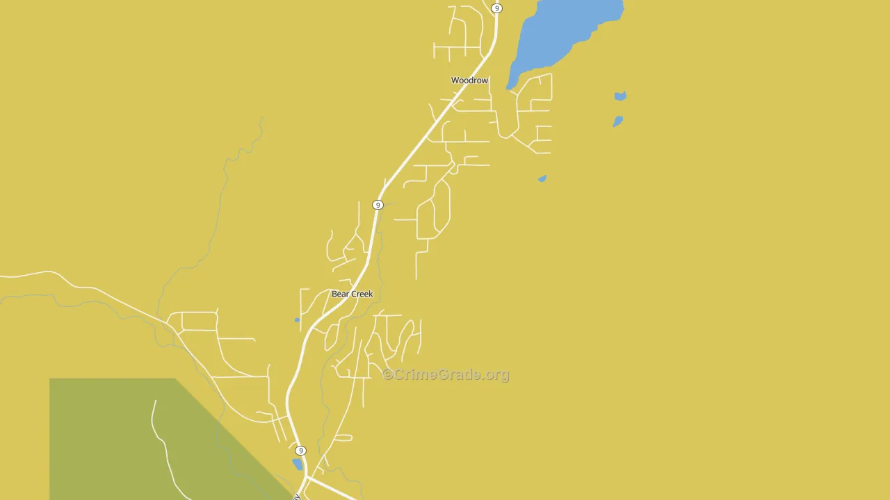 Bear Creek, AK Map of Drug-Related Crime Rates