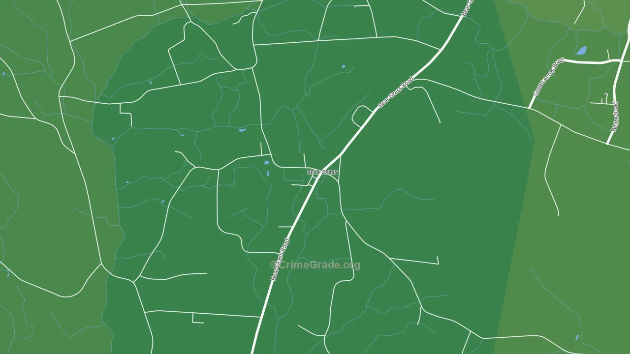 Bear Grass, NC Map of Drug-Related Crime Rates