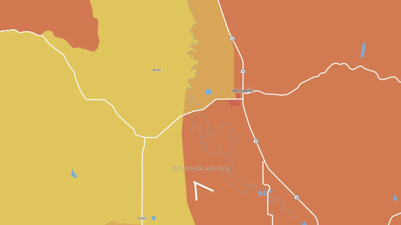 Bear Lake County, ID Map of Drug-Related Crime Rates