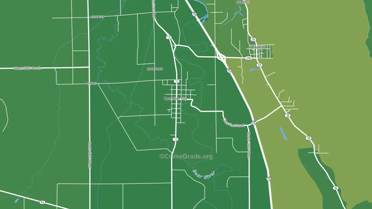 Bear River City, UT Map of Drug-Related Crime Rates
